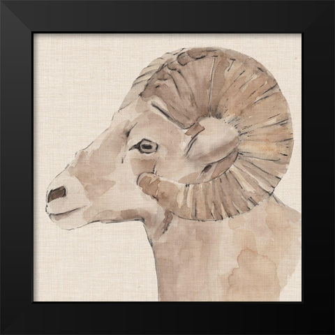Bighorn Profile I Black Modern Wood Framed Art Print by Warren, Annie