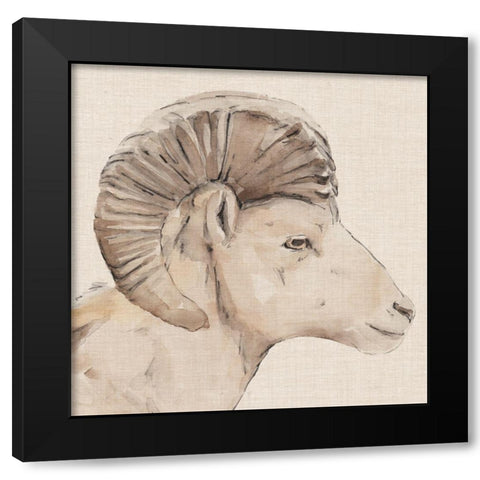 Bighorn Profile II Black Modern Wood Framed Art Print by Warren, Annie