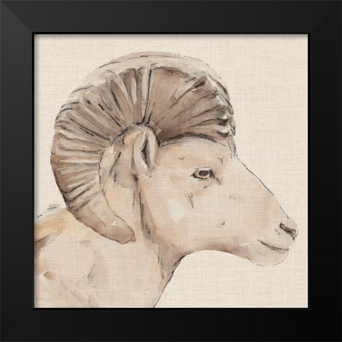 Bighorn Profile II Black Modern Wood Framed Art Print by Warren, Annie