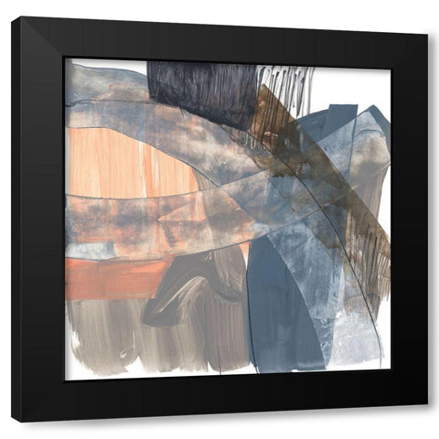 Neutrals and Coral I Black Modern Wood Framed Art Print with Double Matting by Goldberger, Jennifer