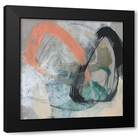 Converging Loops I Black Modern Wood Framed Art Print with Double Matting by Goldberger, Jennifer