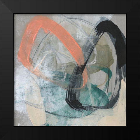 Converging Loops I Black Modern Wood Framed Art Print by Goldberger, Jennifer