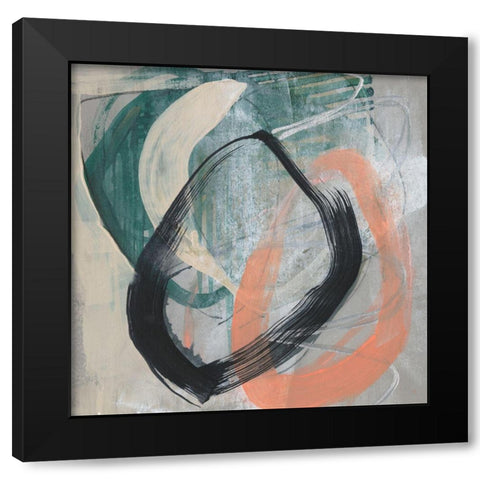 Converging Loops II Black Modern Wood Framed Art Print with Double Matting by Goldberger, Jennifer