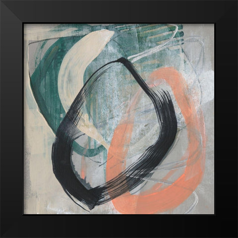 Converging Loops II Black Modern Wood Framed Art Print by Goldberger, Jennifer