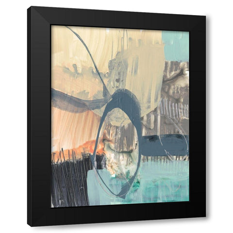 Sorbet Abstract I Black Modern Wood Framed Art Print with Double Matting by Goldberger, Jennifer