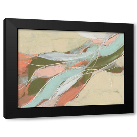 Pastel Waves II Black Modern Wood Framed Art Print with Double Matting by Goldberger, Jennifer