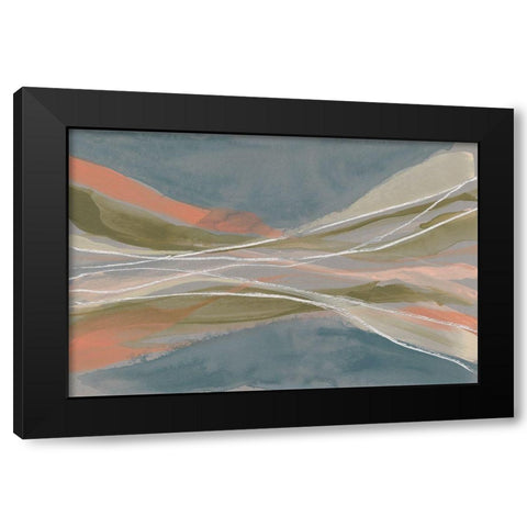 Pastel Undulation II Black Modern Wood Framed Art Print with Double Matting by Goldberger, Jennifer