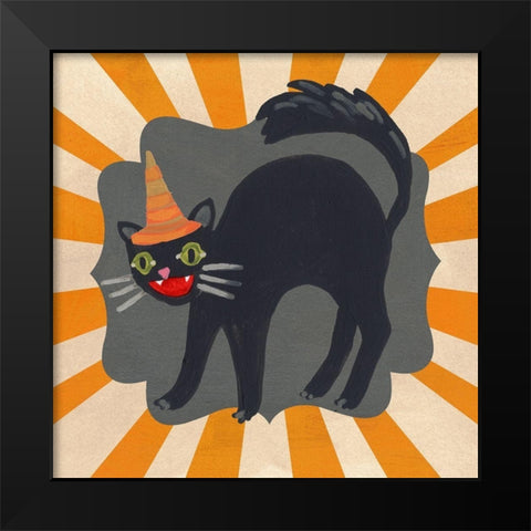 Halloween Carnival I Black Modern Wood Framed Art Print by Vess, June Erica