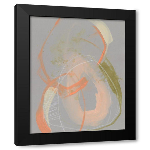 Pastel Loops I Black Modern Wood Framed Art Print by Goldberger, Jennifer