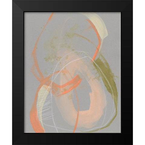 Pastel Loops I Black Modern Wood Framed Art Print by Goldberger, Jennifer