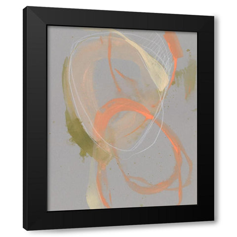 Pastel Loops II Black Modern Wood Framed Art Print with Double Matting by Goldberger, Jennifer