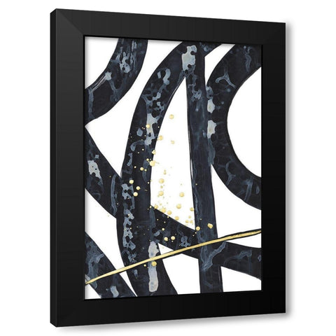 Onyx Tracery I Black Modern Wood Framed Art Print by Stramel, Renee W.