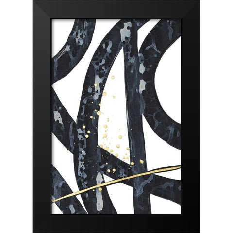 Onyx Tracery I Black Modern Wood Framed Art Print by Stramel, Renee W.