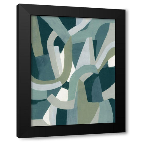 Limestone Puzzle I Black Modern Wood Framed Art Print by Vess, June Erica