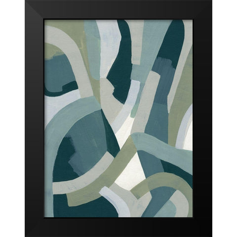 Limestone Puzzle II Black Modern Wood Framed Art Print by Vess, June Erica