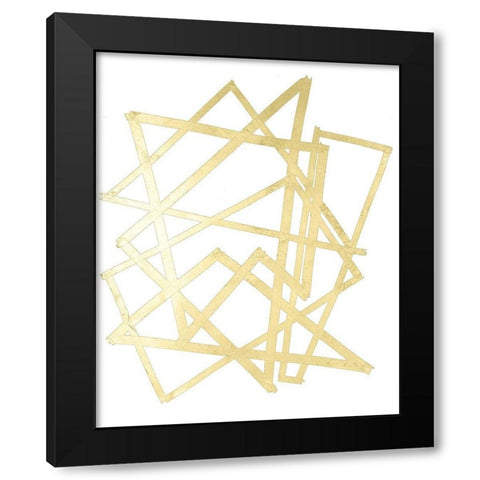 Golden Techno I Black Modern Wood Framed Art Print by Lam, Vanna