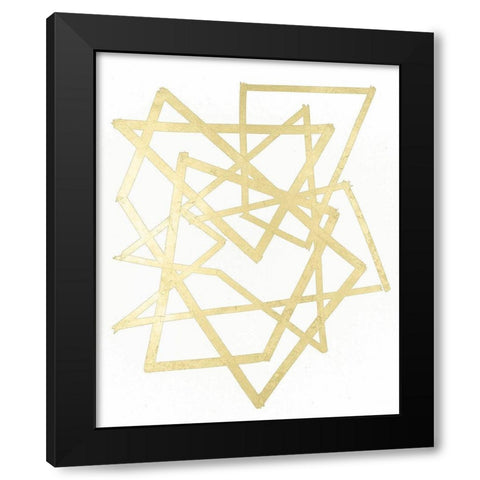 Golden Techno II Black Modern Wood Framed Art Print with Double Matting by Lam, Vanna
