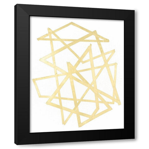 Golden Techno III Black Modern Wood Framed Art Print by Lam, Vanna