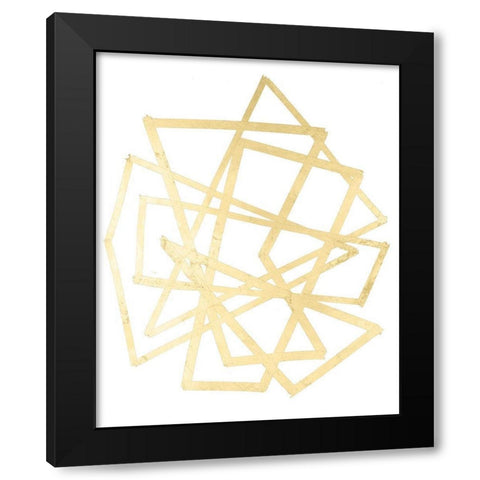Golden Techno IV Black Modern Wood Framed Art Print by Lam, Vanna