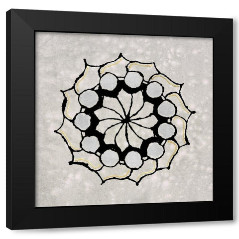 Pulp Mandala III Black Modern Wood Framed Art Print with Double Matting by Vision Studio