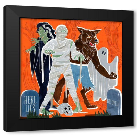 Graveyard Gang II Black Modern Wood Framed Art Print with Double Matting by Popp, Grace