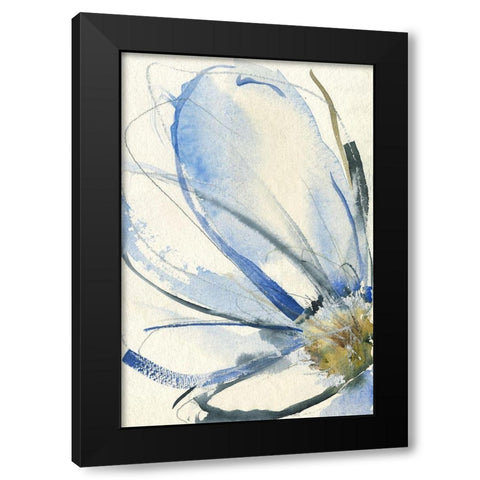 Cobalt and Paynes Petals I Black Modern Wood Framed Art Print with Double Matting by Goldberger, Jennifer