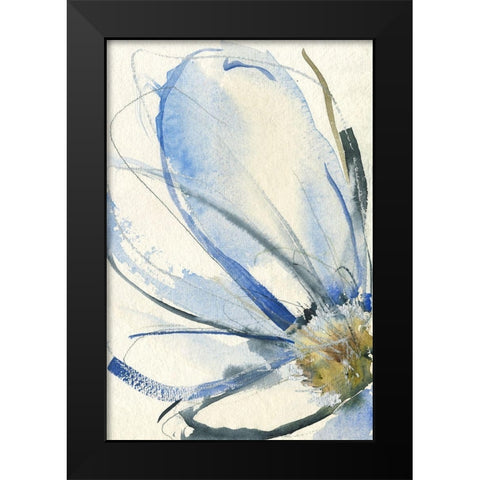 Cobalt and Paynes Petals I Black Modern Wood Framed Art Print by Goldberger, Jennifer