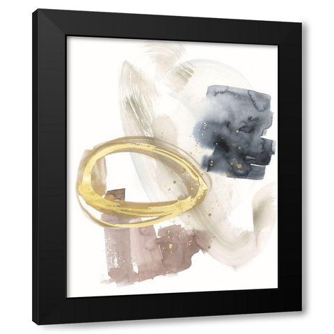 Golden Ring I Black Modern Wood Framed Art Print with Double Matting by Goldberger, Jennifer