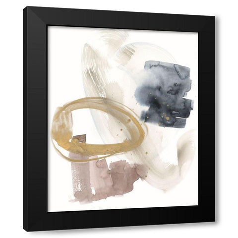 Golden Ring I Black Modern Wood Framed Art Print with Double Matting by Goldberger, Jennifer