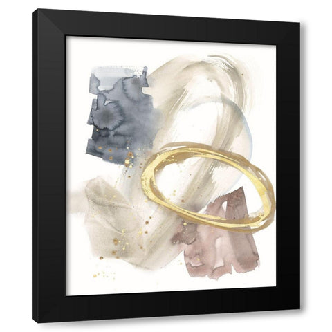 Golden Ring II Black Modern Wood Framed Art Print with Double Matting by Goldberger, Jennifer