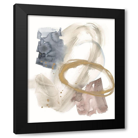 Golden Ring II Black Modern Wood Framed Art Print with Double Matting by Goldberger, Jennifer