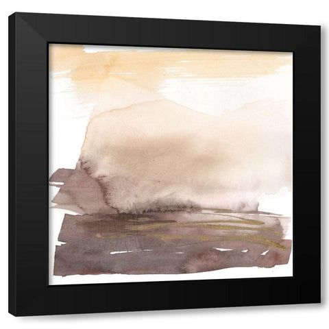 Plum Horizon I Black Modern Wood Framed Art Print with Double Matting by Goldberger, Jennifer