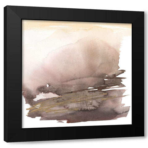 Plum Horizon II Black Modern Wood Framed Art Print with Double Matting by Goldberger, Jennifer