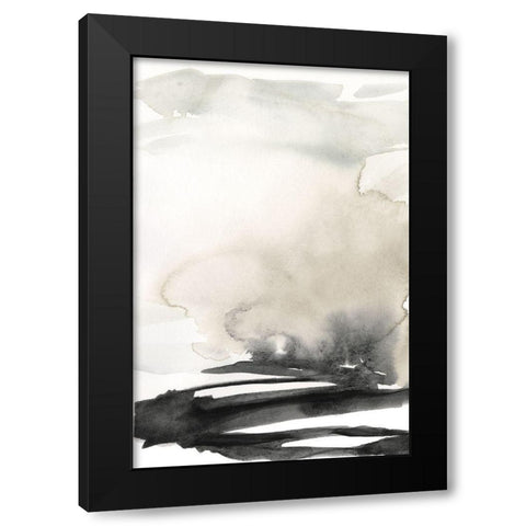 Ebony Horizon Triptych I Black Modern Wood Framed Art Print with Double Matting by Goldberger, Jennifer