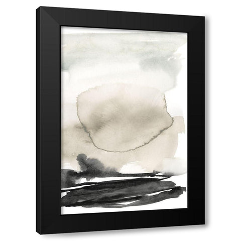 Ebony Horizon Triptych II Black Modern Wood Framed Art Print by Goldberger, Jennifer