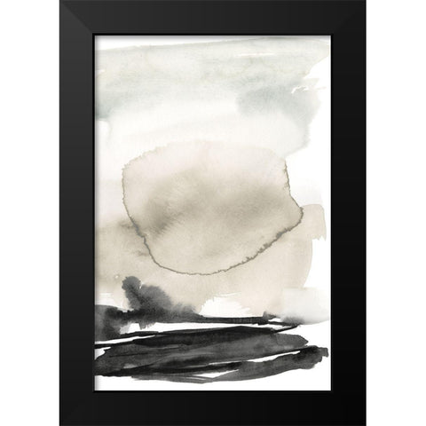 Ebony Horizon Triptych II Black Modern Wood Framed Art Print by Goldberger, Jennifer