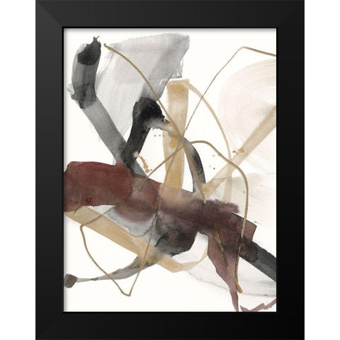 Burgundy Interjection I Black Modern Wood Framed Art Print by Goldberger, Jennifer