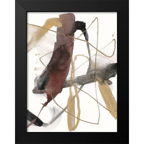 Burgundy Interjection II Black Modern Wood Framed Art Print by Goldberger, Jennifer