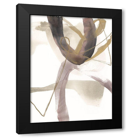 A Hint of Plum II Black Modern Wood Framed Art Print with Double Matting by Goldberger, Jennifer