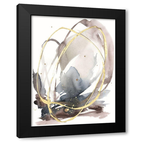 Inky Vortex I Black Modern Wood Framed Art Print with Double Matting by Goldberger, Jennifer