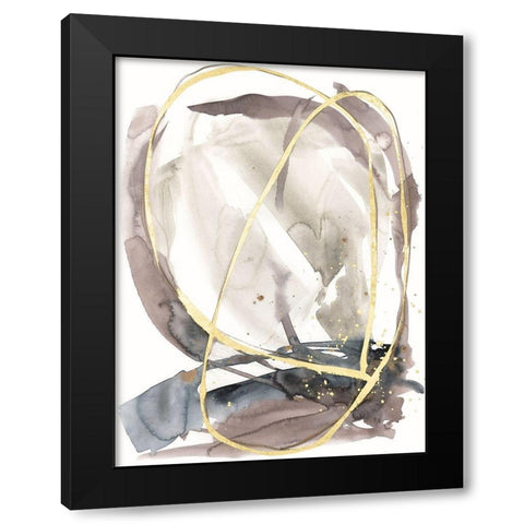 Inky Vortex II Black Modern Wood Framed Art Print with Double Matting by Goldberger, Jennifer