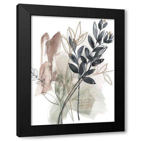 Bundled Leaves I Black Modern Wood Framed Art Print with Double Matting by Goldberger, Jennifer