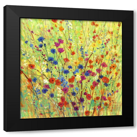 Wildflower Patch I Black Modern Wood Framed Art Print with Double Matting by OToole, Tim