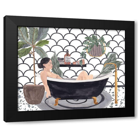 Meeting Myself II Black Modern Wood Framed Art Print with Double Matting by Wang, Melissa