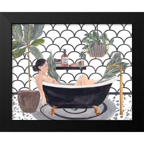 Meeting Myself II Black Modern Wood Framed Art Print by Wang, Melissa