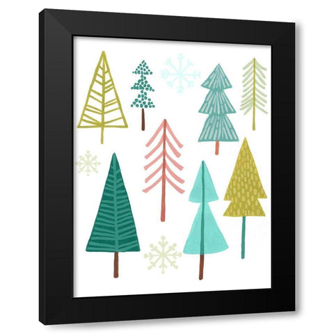 Modern Holiday I Black Modern Wood Framed Art Print with Double Matting by Vess, June Erica