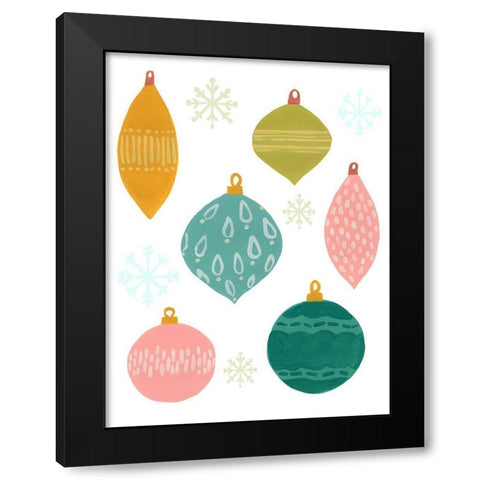 Modern Holiday II Black Modern Wood Framed Art Print by Vess, June Erica