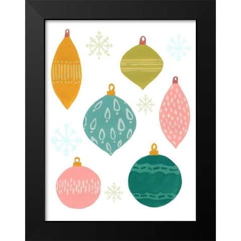 Modern Holiday II Black Modern Wood Framed Art Print by Vess, June Erica