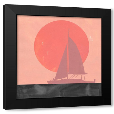 Deep Sea Sunset II Black Modern Wood Framed Art Print with Double Matting by Green, Jacob