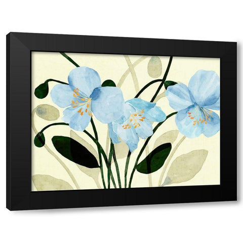 Blue Poppies II Black Modern Wood Framed Art Print by Warren, Annie